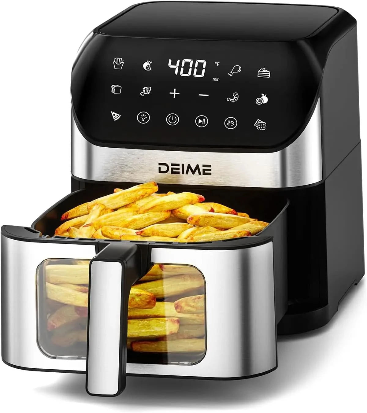 Air Fryer 6.2 QT Oilless 1500W Large Capacity Oven Air Fryers Healthy Cooker with 10 Preset, Visual Cooking Window, Non-Stick Ba - M & M Global