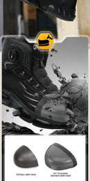 Men's high top lace-free comfortable soft sole anti-smash and puncture resistant work shoes