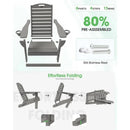 Chairs Set of 2, Outdoor Fire Pit Chairs,with Cup Holder, Lawn Chair for Deck, Patio, HDPE All-Weather Chairs