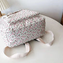 Student School Backpack Floral White School Bags For Teenage Girls Cute Women's Backpack Book Bag Nylon Rucksack - M & M Global
