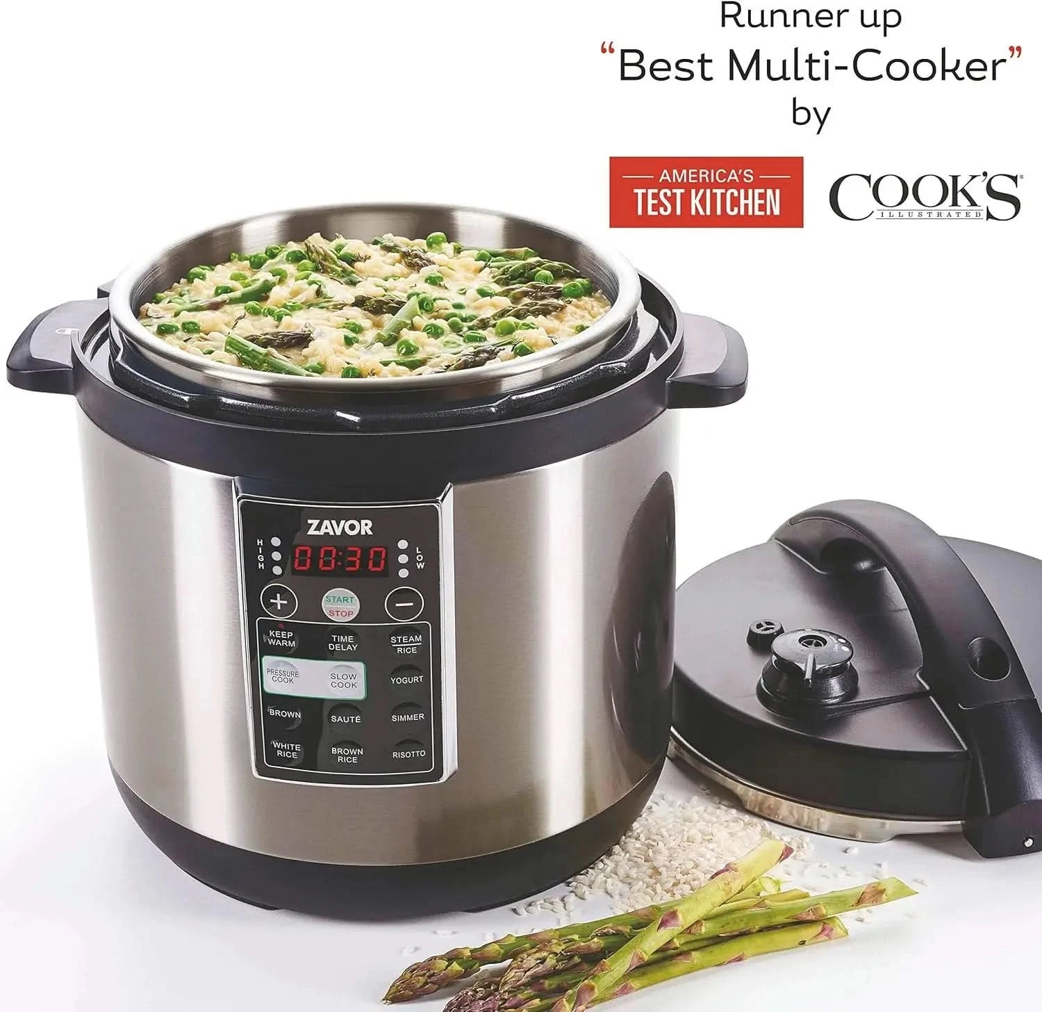 8 Quart Multi-cooker with America's Test Kitchen Multicooker Perfection Cookbook, Stainless Steel - M & M Global