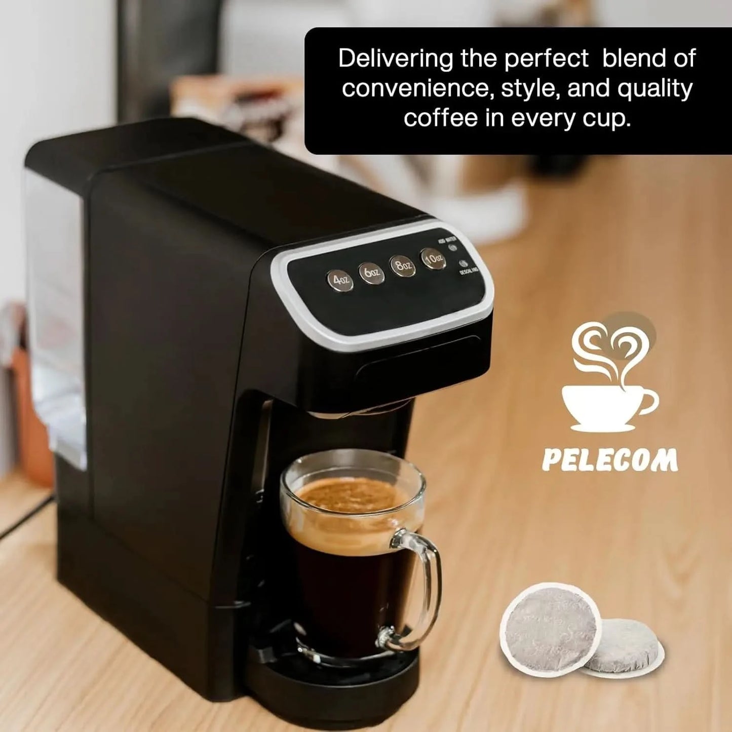 Coffee Machine Compatible with Senseo Pods, Fast Brewing Rich Flavor Extraction Space Saving Sleek Modern Barista Quality Taste, - M & M Global