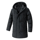 Men Long Parka Fashion Brand Casual Winter Windbreaker Jacket with Hood Coats Fashion Clothing Men All-match Thicken Warm Parkas