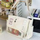 Y2K Japanese Harajuku School Bags for Teenage Girls New 2024 Transparent Itabag Crossbody Bag DIY Badges Display Plate Ita Bag - M & M Global