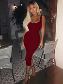 Summer Casual Sexy Square Neck Sleeveless Women's Dress