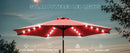 JHK 10FT Solar Patio Umbrella with 32 LED Lights UV-Resistant Outdoor Table Umbrella with Tilt and Crank for Backyard Garden
