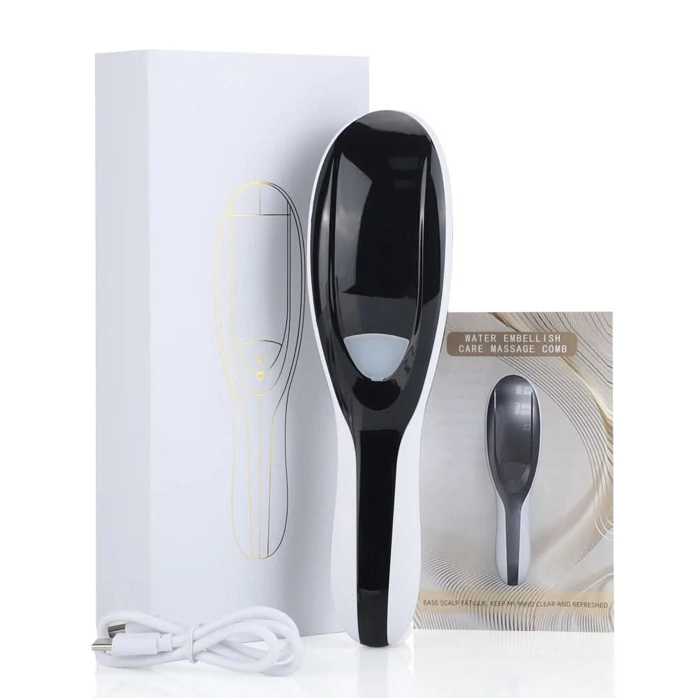 Sonic Vibration Scalp Massager Red Light Therapy Head Massage Comb Anti Hair Loss Anion Spray Hair Growth Brush Stress Relief - M & M Global