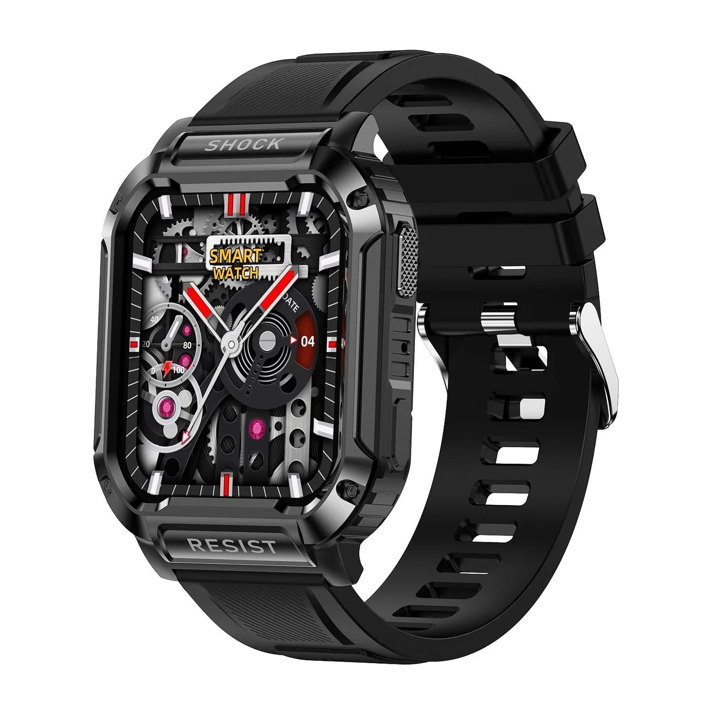 Smartwatch with full touch screen, sports watch can answer and make calls, with message reminders, customizable dial wallpaper a