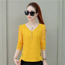 Women Spring Autumn Style Chiffon Blouses Shirts Lady Casual Long Sleeve V-Neck Blusas Tops DF1963