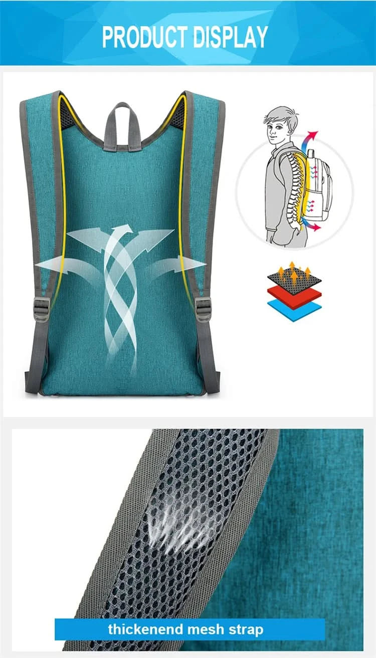 Portable Foldable Backpack,Men Women Ultralight Folding Bag,Outdoor Climbing Cycling Hiking  Knapsack Travel Daypack - M & M Global