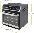 Air Fryer Oven 15-Quart with Digital Controls Easy-View Door and 16 Cooking Presets, Includes Eight Accessories, 1000-Watts, Bla - M & M Global