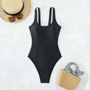 Women s-xxl size swimsuit One Piece black back bandage bikini Swimwear high waist bathing suit beach outfits bodysuit biquini - M & M Global