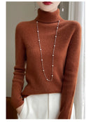 Autumn And Winter Knitted Pullover High-Neck Sweater, High-Elasticity, Fashionable And Comfortable Long-Sleeved Women's TopRY128