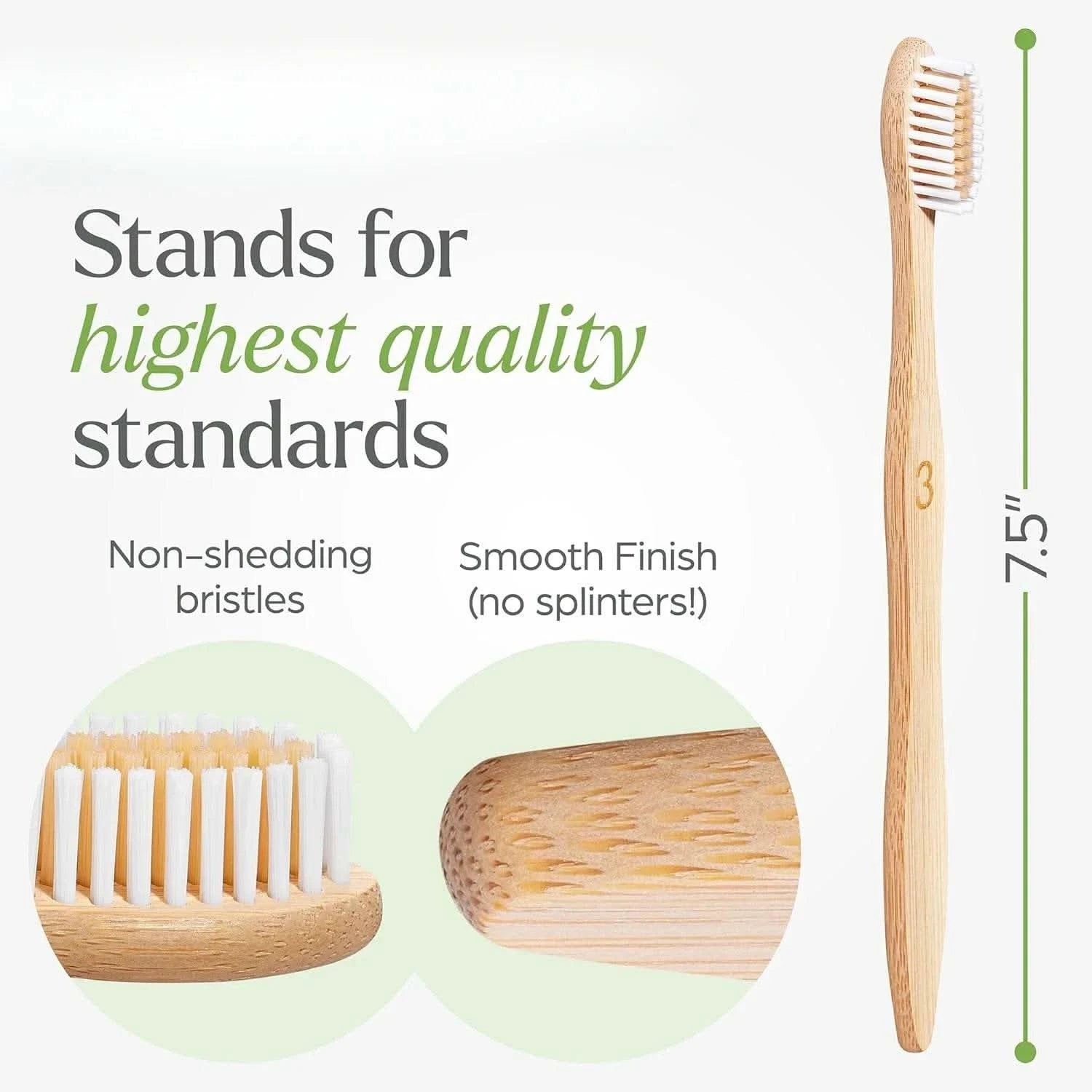 Biodegradable bamboo toothbrush 10 packs, environmentally friendly, compostable natural wooden toothbrush - M & M Global