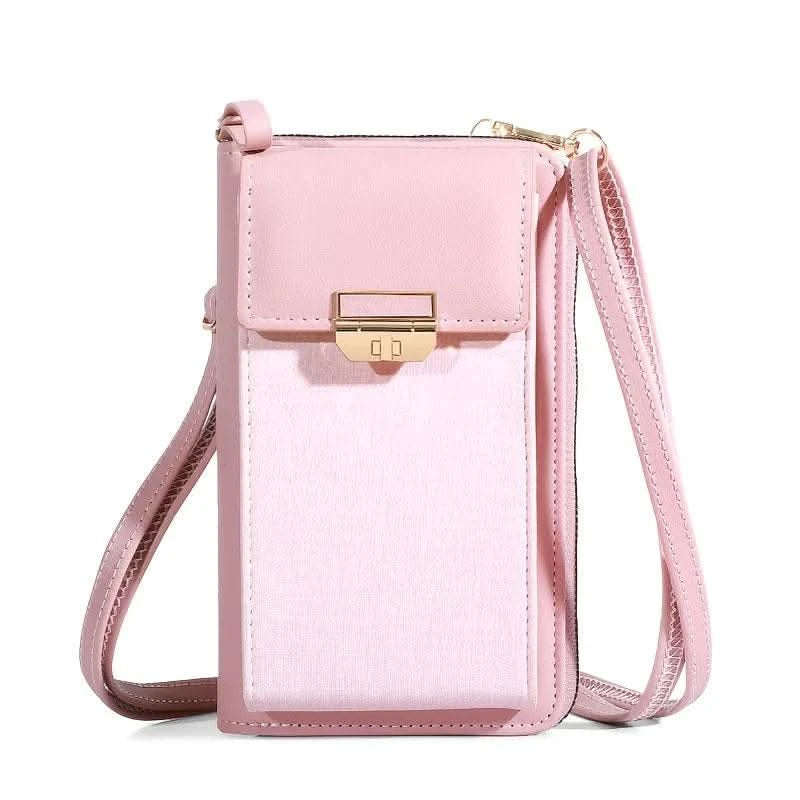 2024 New Women's Bag Mobile Phone Bag Trendy Line Simple Ladies Shoulder Bag Messenger Bag Lock Small Square Bag - M & M Global