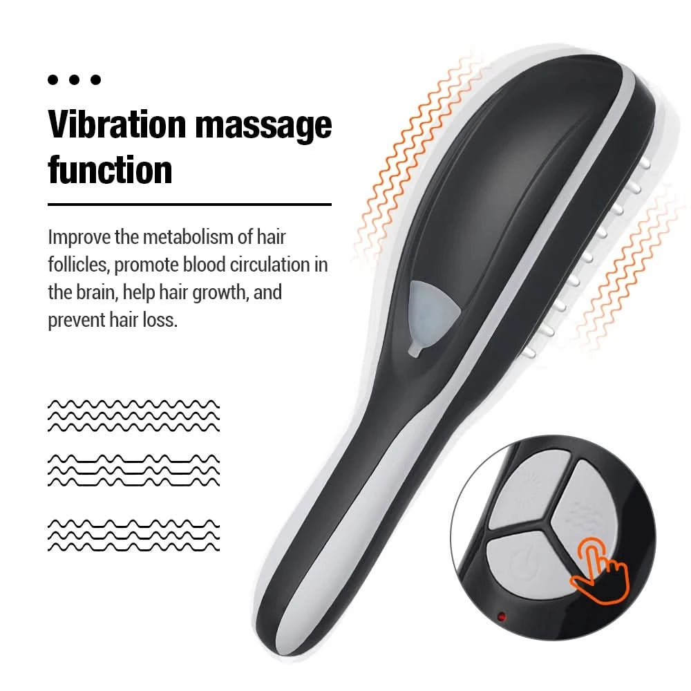 Sonic Vibration Scalp Massager Red Light Therapy Head Massage Comb Anti Hair Loss Anion Spray Hair Growth Brush Stress Relief - M & M Global