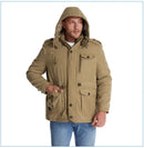 LZLLTT Men Winter Warm Parkas Mens Fleece  Jacket Parkas Men Casual Cotton Outdoor Fur Trench Padded Jackets Coats