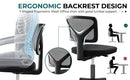 JHK Mesh with Lumbar Support Armless Office Chair Low Back with Wheels Adjustable Height 360° Rolling Swivel Computer Chair