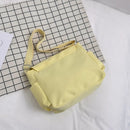 Women Cute Messenger Bag Large Capacity Canvas Student School Bag Star Letter Applique Candy Color Leisure Travel Outdoor Bag - M & M Global