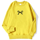 Casual Women's Sweatshirts Kawaii Bow Graphic Prints Pullover Comfortable Warm Oversize Hoodie Autumn Fleece Soft Female Clothes