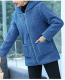 Thickened Hooded Cotton Jacket Women's Warmth Winter Coat Fleece Lined Mommy Style Outerwear Chinese Brand AE Stock