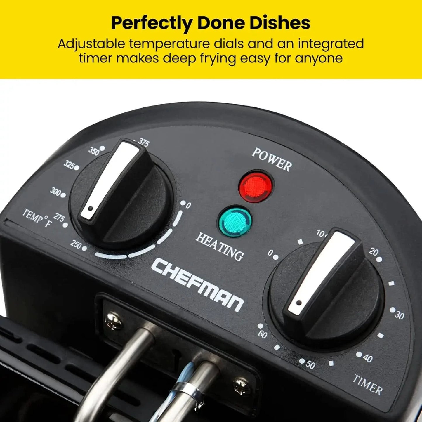 4.5 Liter Deep Fryer w/Basket Strainer, XL Jumbo Size, Adjustable Temperature & Timer, Perfect for Fried Chicken, Shrimp, French - M & M Global