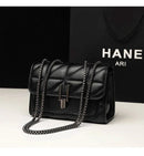 Classic Quilted Detail Square Bag, Solid Color Flap Shoulder Bag, All-Match Chain Bag - M & M Global