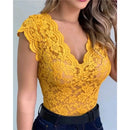 Women Summer Sexy Lace Crochet Cardigan Casual Solid Color Tops Female Trend Lace Hollow Out Sleeveless Top for Ladies - M & M Global