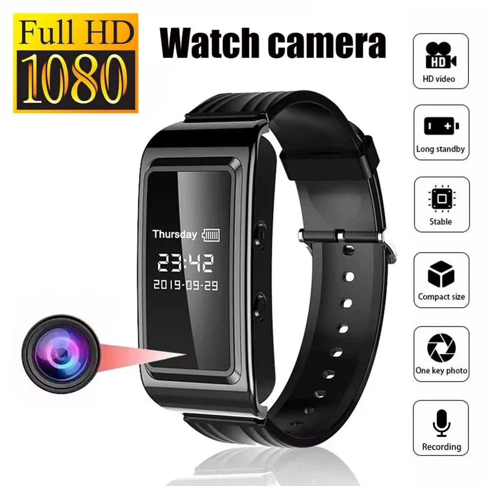 HD Mini Camera Watch 8-256GB Video Voice Recorder Bracelet USB Flash Driver Dictaphone Noise Reduce Sound Recording Wristband - M & M Global