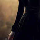 OCEANLOVE Autumn Winter Dresses for Women Hepburn Style Vintage Solid Black Vestidos Mujer Stand Collar Elegant Long Dress - M & M Global