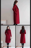 Plus Size Women's Mid-Length Woolen Coat 2025 Spring Autumn Slim Fit Woolen Coat Outerwear Pure Color Korean Casual Style But...