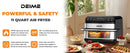 Air Fryer 10.6 QT Oilless 1800W Large Capacity Oven Air Fryers Healthy Cooker with 8 Preset, Large AirFryer for Families Visual - M & M Global