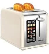 4 Slice Toaster with Touch Screen Control, 4 Wide Slots, Stainless Steel Smart Bread Toaster for Bagels, Muffins, Waffles, Dual - M & M Global
