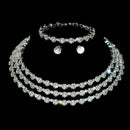 4-piece women's jewelry set with rhinestones, multi-layer collars, earrings, bracelets, wedding party accessories - M & M Global
