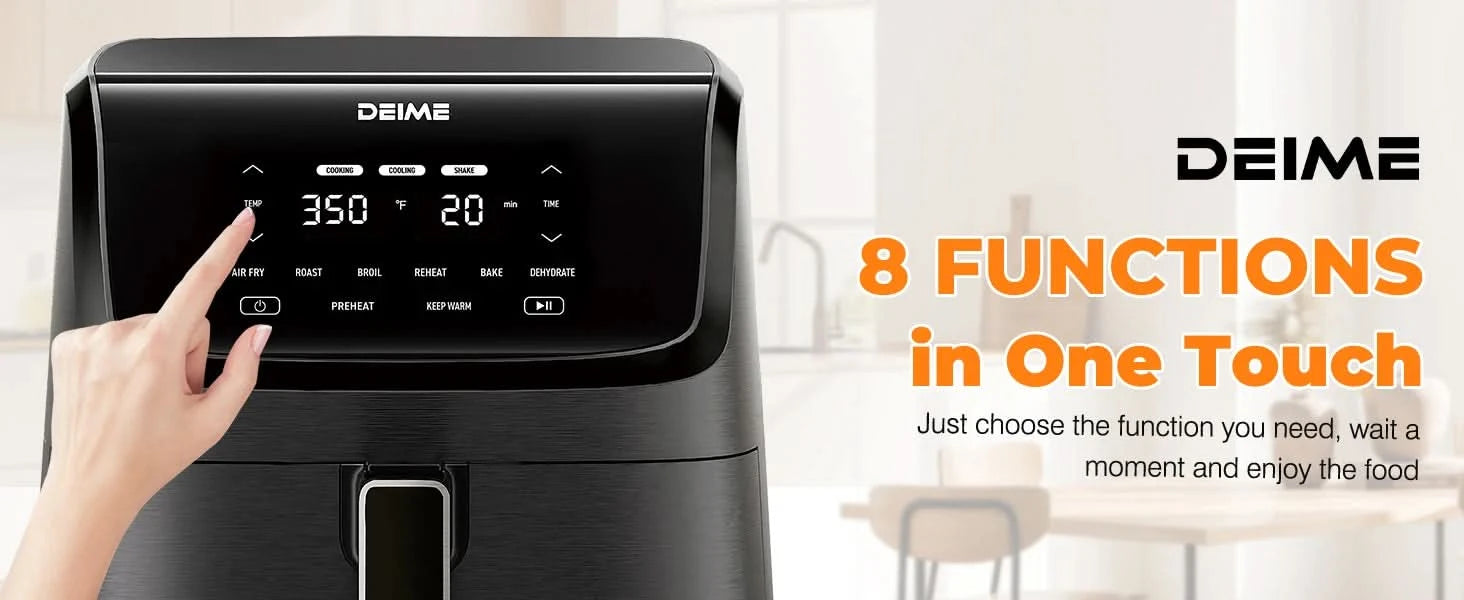 Air Fryer 7.2 QT 1700W Oilless Oven Healthy Cooker Air Fryers Large Capacity with 12 Presets, Visible Cooking Window, LCD Touch - M & M Global