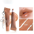 New Hydrating Mirror Lip Gloss Moisturizing Shiny Lipstick with Bow Keychain Lip Makeup Beauty Cosmetics