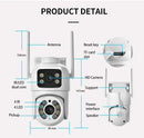 6MP WiFi Camera PTZ Dual Screens Auto Tracking Night Vision CCTV Surveillance Camera Outdoor 4MP Security IP Camera icsee - M & M Global