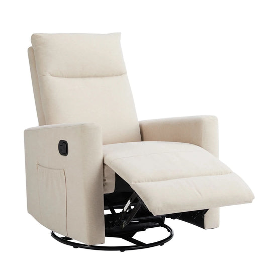 JHK Rotating Rocking Chair Recliner With Oversized Foot Swivel Rocking Rocker Recliner Glider Nursery Chair for Living Room