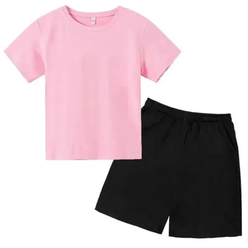 Hot Sales Summer Slam Dunk Master Pattern Print Children Short Sleeve T-shirt+Shorts 2pcs Set Kids Boy Girl Fashion Sportsuit - M & M Global