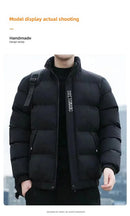 Men's Cotton Jacket Winter Stand Collar Warm Fashionable Trendy Bread Style Coat Regular Fit Male Outerwear Winter Jacket Men
