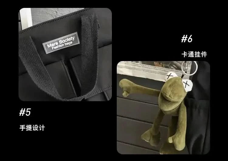 Waterproof Shoulder Bag Women's Multi Pocket Nylon Messenger Bag Preppy Canvas Handbag Women - M & M Global