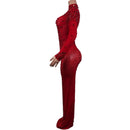 Sexy Party Banquet Evening Dresses Women Sparkly Rhinestone Long Dress Nightclub Singer Stage Costume Festival Clothing Cuixing - M & M Global