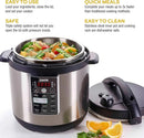 8 Quart Multi-cooker with America's Test Kitchen Multicooker Perfection Cookbook, Stainless Steel - M & M Global