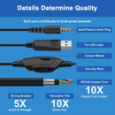 Wired Gaming Headset with Noise Cancelling Mic Compatible With PC PS4 PS5 Xbox Surround Sound RGB Light Over Ear Design