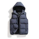 Men Autumn Thicken Cotton Sleeveless Vests Jacket Coat Mens Winter Warm Detachable Hat Outwear Waistcoat Hooded Vest Jacket Male