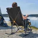 Oversized Folding Rocking Chair. Portable Outdoor Rocker. High Back, Hard Armrests. Carry Bag. Supports 400 lbs. Mesh Back.