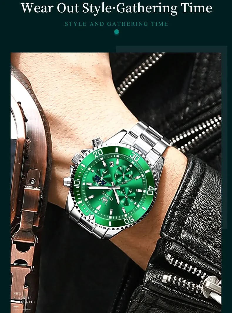 OLEVS Watches For Men Classic with Date Dress Luxury Big Face Waterproof Luminous Men's Wrist Watch Stainless Steel Men Watch - M & M Global