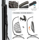 Outdoor Hanging Egg Chair with Stand, 350Lbs Sturdy Wicker Egg Swing Chair for Outside, Comfortable Rattan Patio