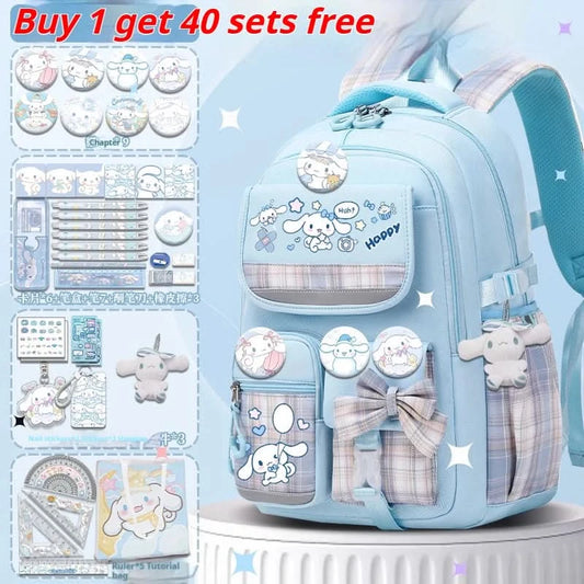 Sanrio Cinnamon Dog cute fashion print school bag for primary school students, stylish children's back-to-school backpack - M & M Global