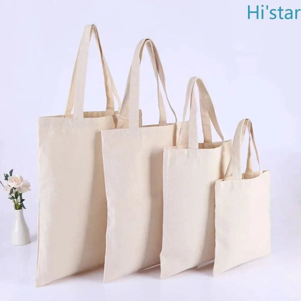 5 PCS Large Capacity Canvas Tote Shoulder Bag Fabric Cotton Cloth Reusable Shopping Bag Eco Tote Bag Casual Beach HandBag Daily - M & M Global